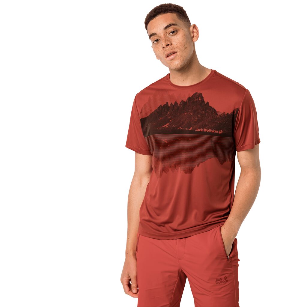 Jack Wolfskin PEAK GRAPHIC Haut Homme Rouge - SXZMBPJ-46